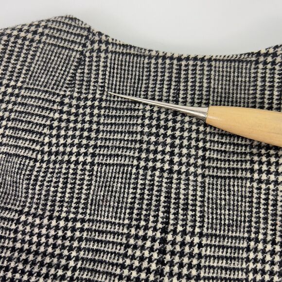 Vtg Pendleton Suit Jacket Women’s PS Black Houndstooth Plaid Cropped Slits 1960s - Picture 15 of 16